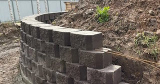 Установка подпорной стенки в Дагестанских Огнях в октябре